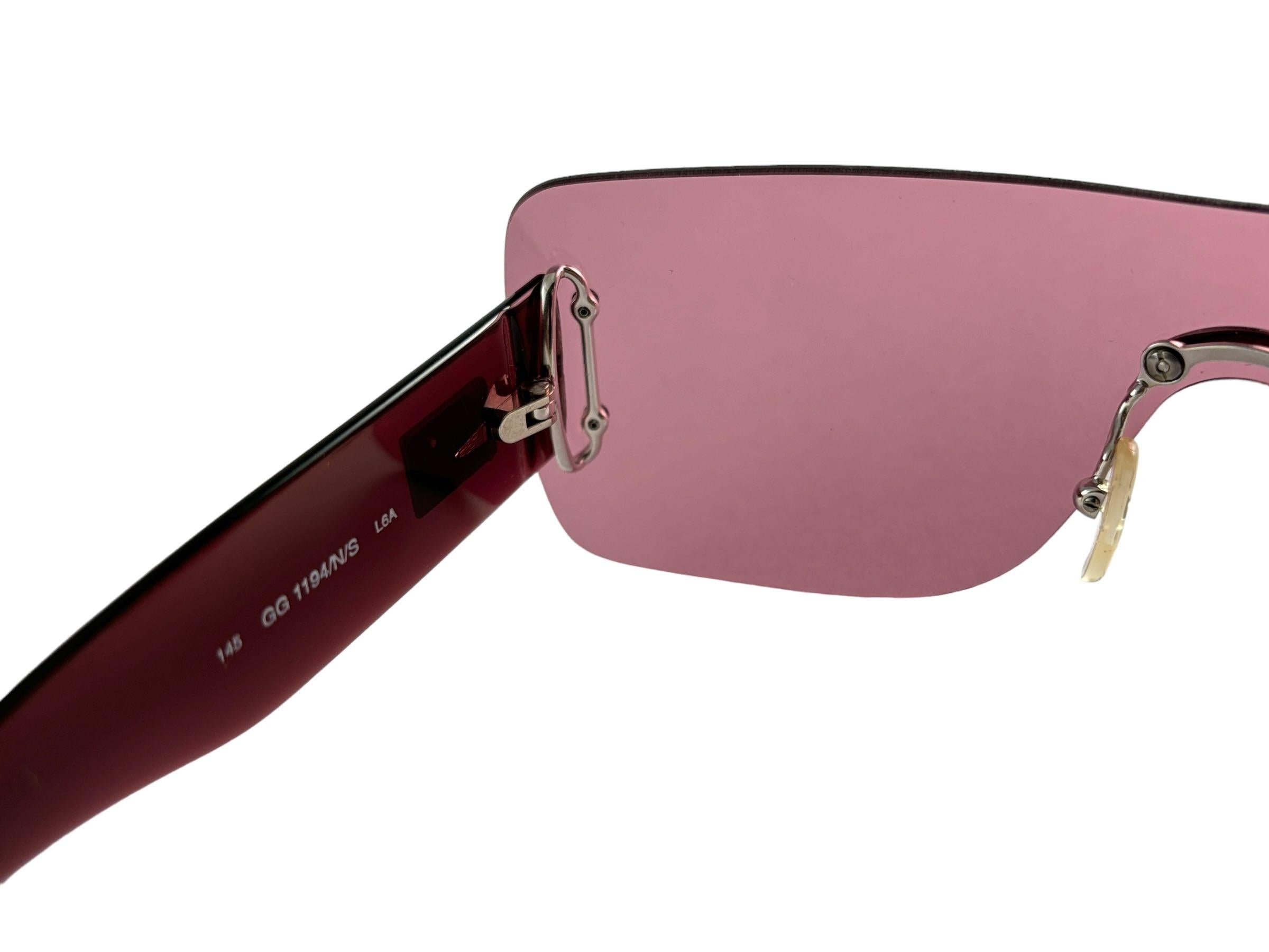 New Vintage Gucci GG 1194/N/S Rose Screen Sunglasses 1990's Made in Italy Y2K Neuf - En vente à Baleares, Baleares