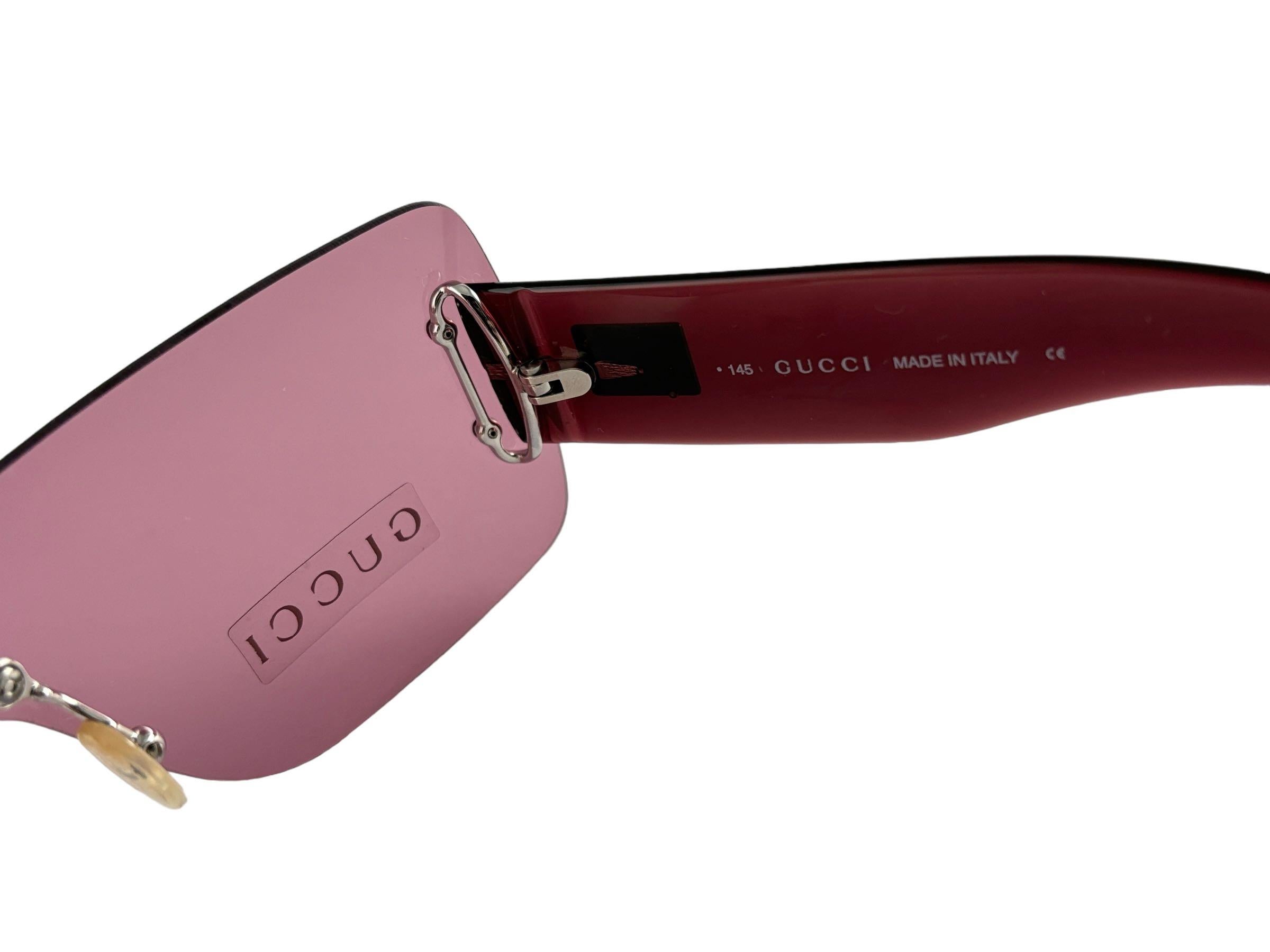 New Vintage Gucci GG 1194/N/S Rose Screen Sunglasses 1990's Made in Italy Y2K Pour femmes en vente