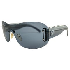 New Vintage Gucci GG 2448 Blue Screen Sunglasses 1990's Made in Italy Y2K