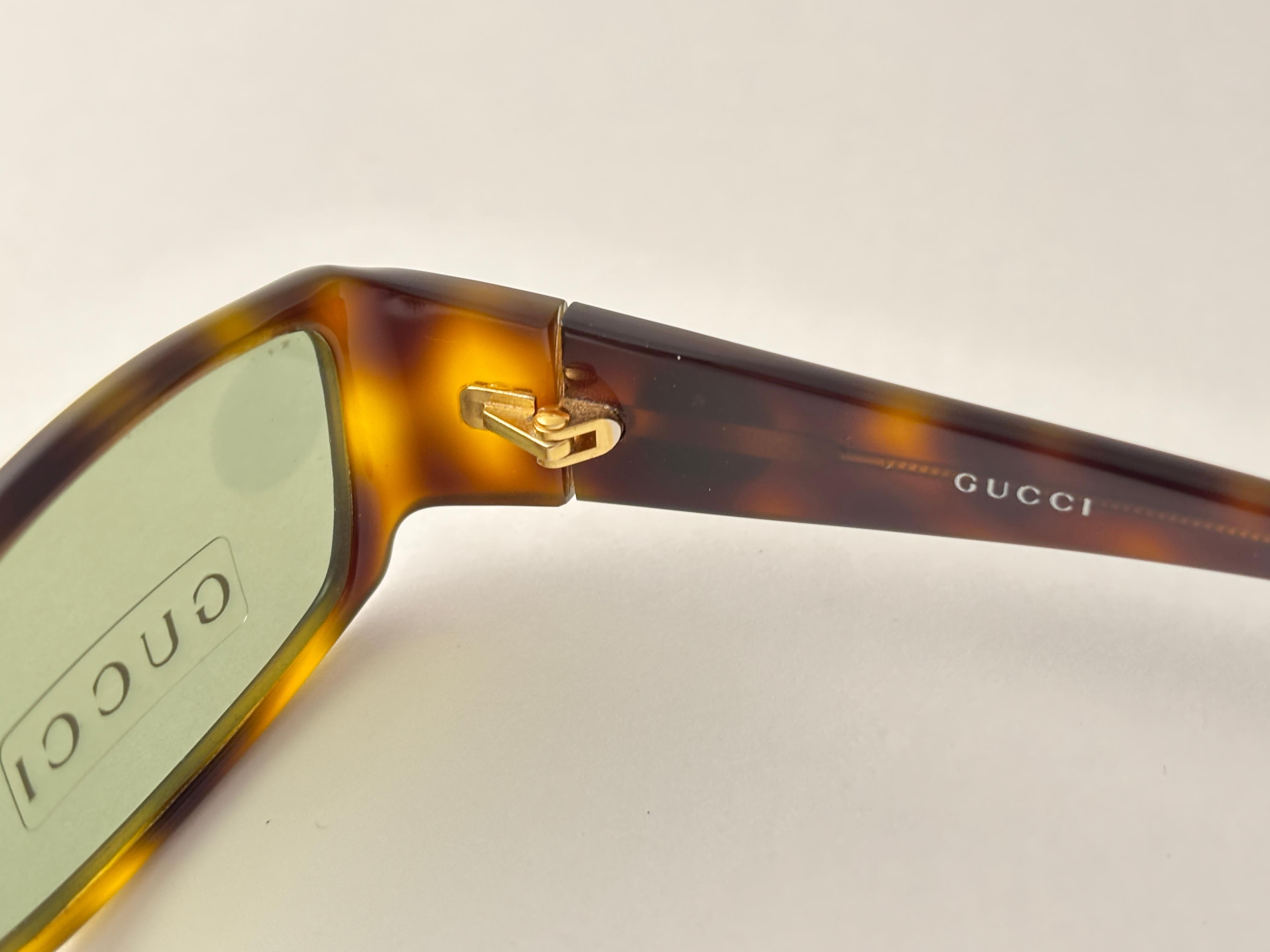 Neue Vintage Gucci GG Schildkröte schlanke Sonnenbrille Y2K 1990er Jahre Made in Italy Y2K im Angebot 1