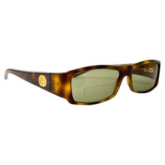 Nuevo Vintage Gucci GG Tortoise Sleek Gafas de sol Y2K 1990's Made in Italy Y2K