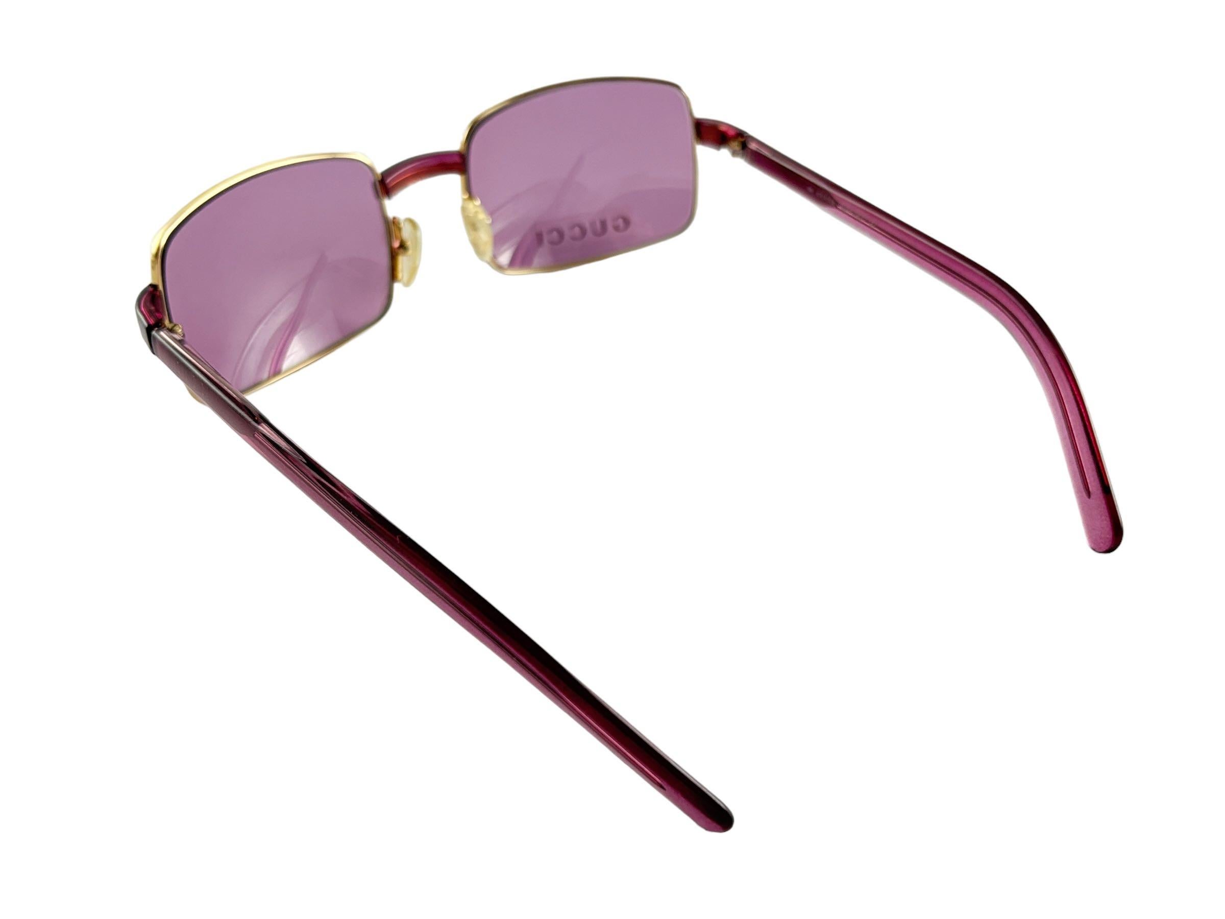 New Vintage Gucci GG1378 Rose Sunglasses 1990's Made in Italy Y2K Neuf - En vente à Baleares, Baleares