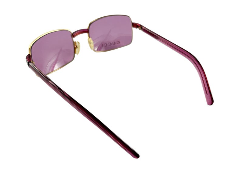 New Vintage Gucci GG1378 Rose Sunglasses 1990's Made in Italy Y2K