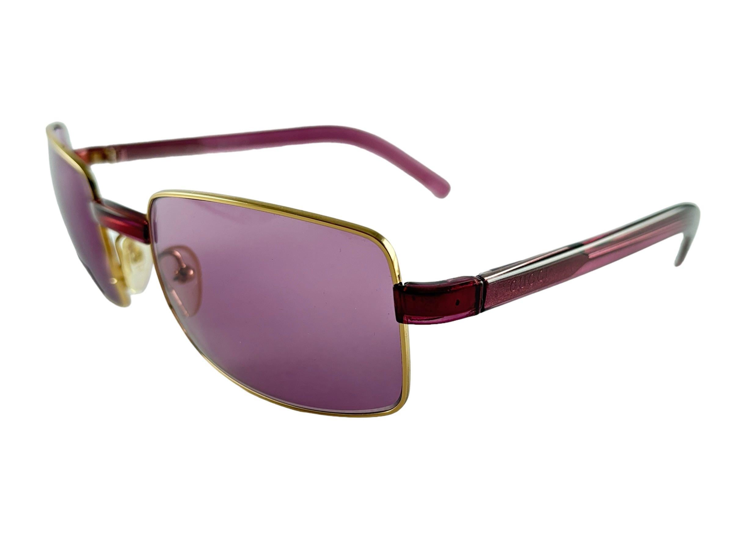 New Vintage Gucci GG1378 Rose Sunglasses 1990's Made in Italy Y2K en vente 3