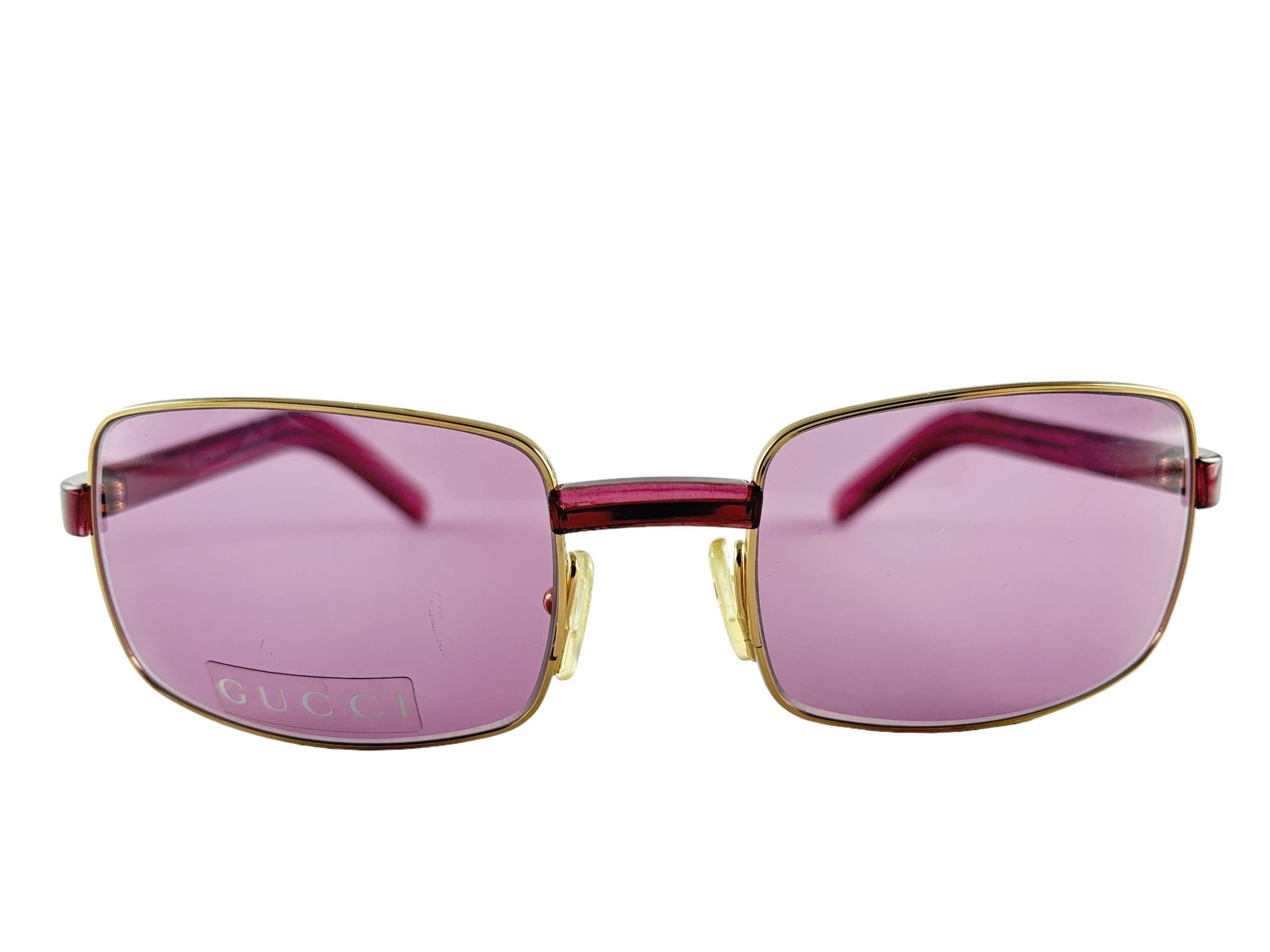 New Vintage Gucci GG1378 Rose Sunglasses 1990's Made in Italy Y2K en vente 4