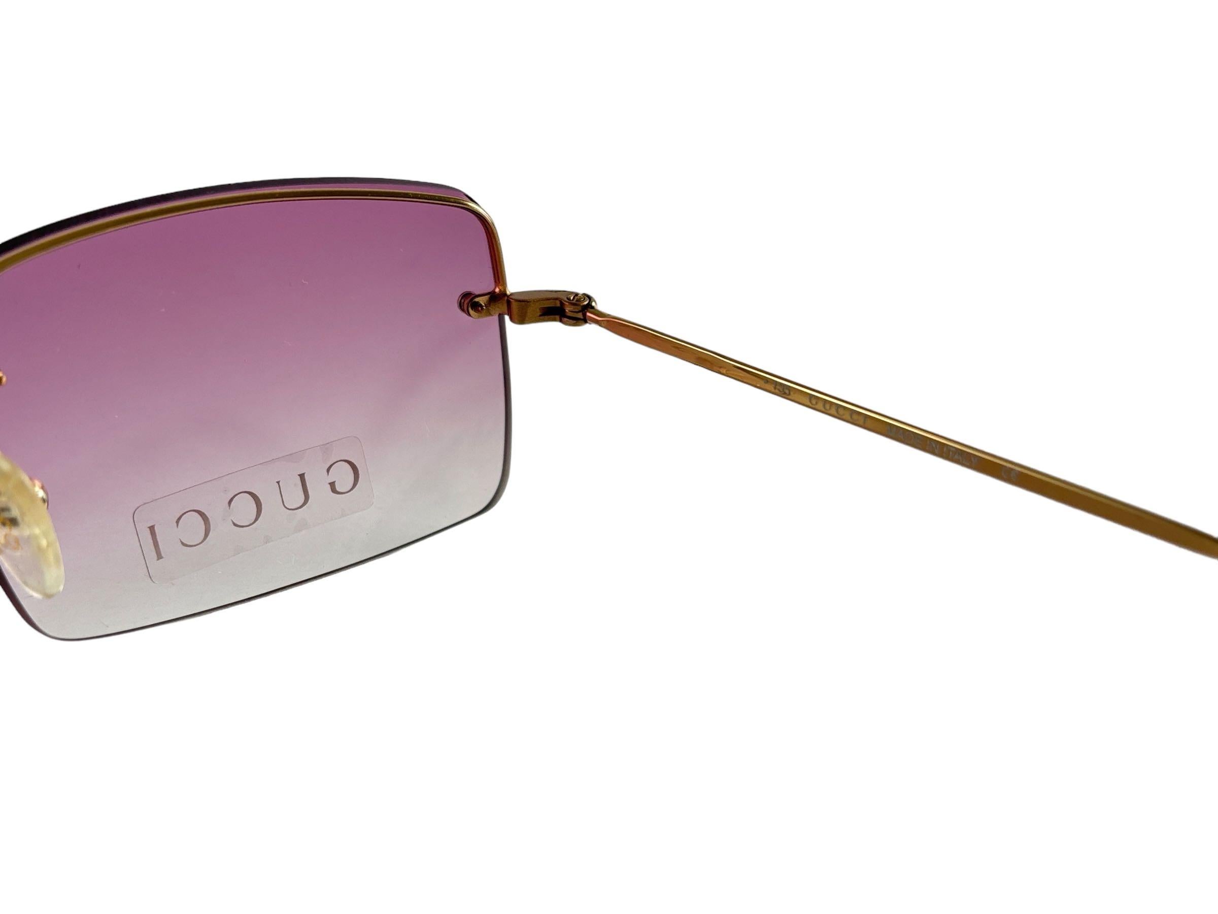 New Vintage Gucci GG1653 Rose Rimless Sunglasses 1990's Made in Italy Y2K 1