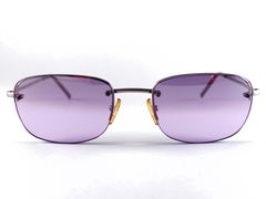 New Vintage Gucci GG1676 Purple Semi Rimless Sunglasses 1990's Made in Italy Y2K