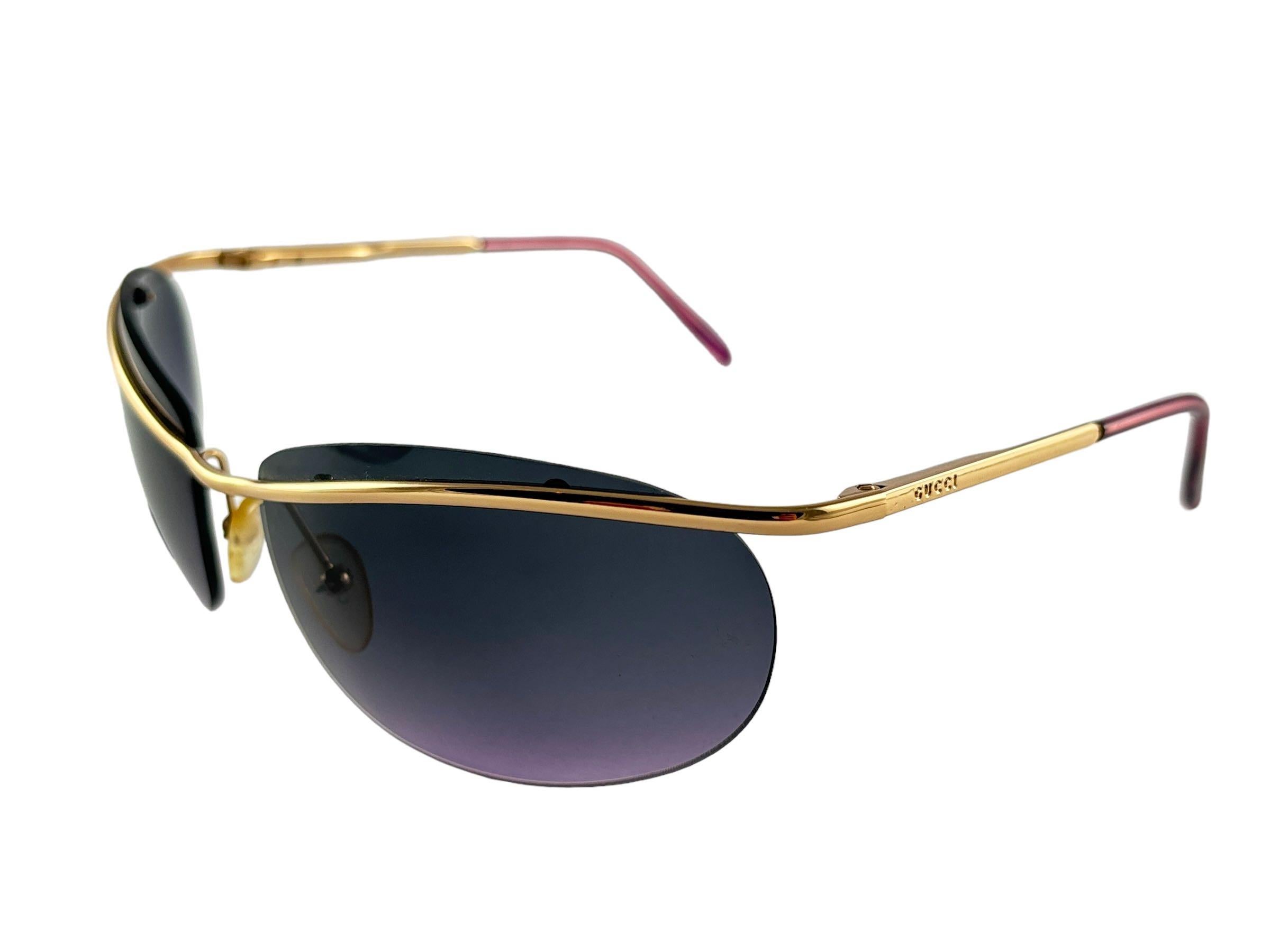 New Vintage Gucci GG2655 Semirimless Sunglasses 1990's Made in Italy Y2K Neuf - En vente à Baleares, Baleares