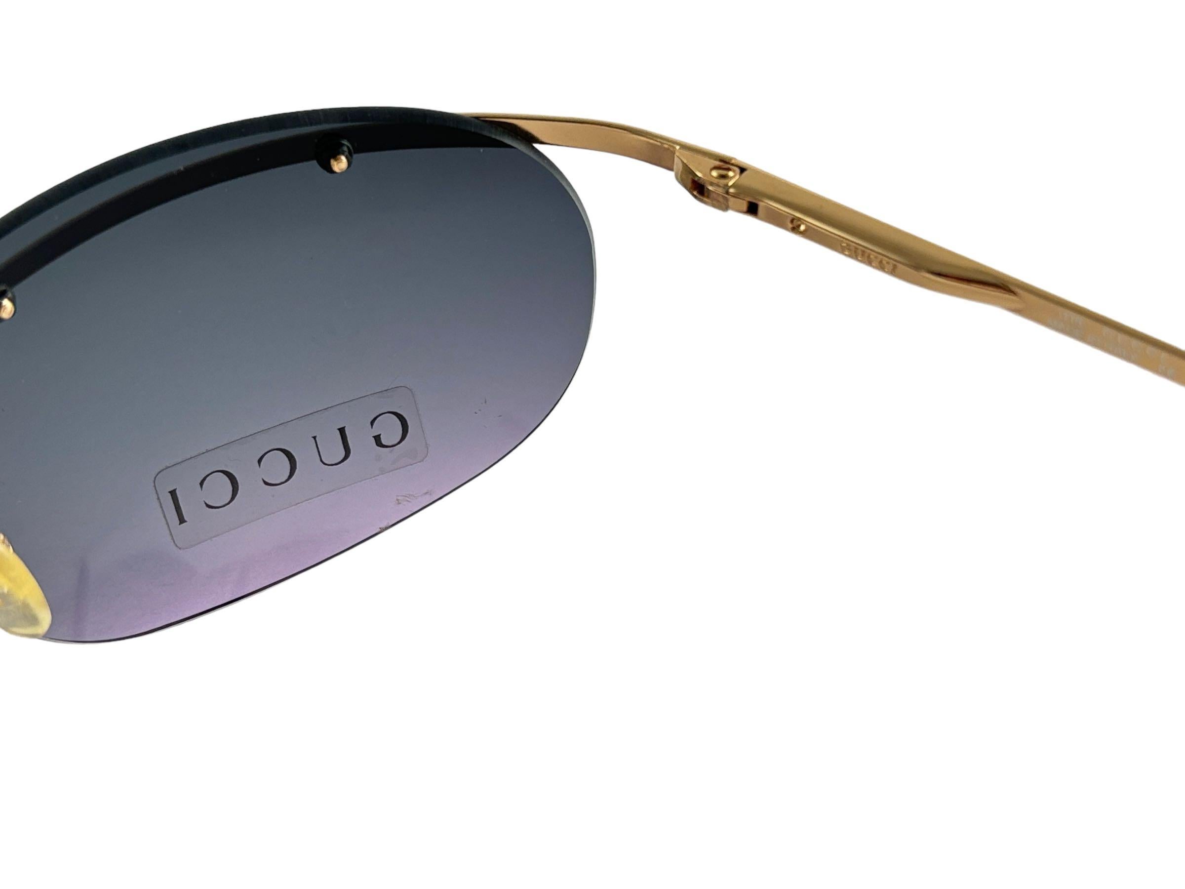 New Vintage Gucci GG2655 Semirimless Sunglasses 1990's Made in Italy Y2K Pour femmes en vente