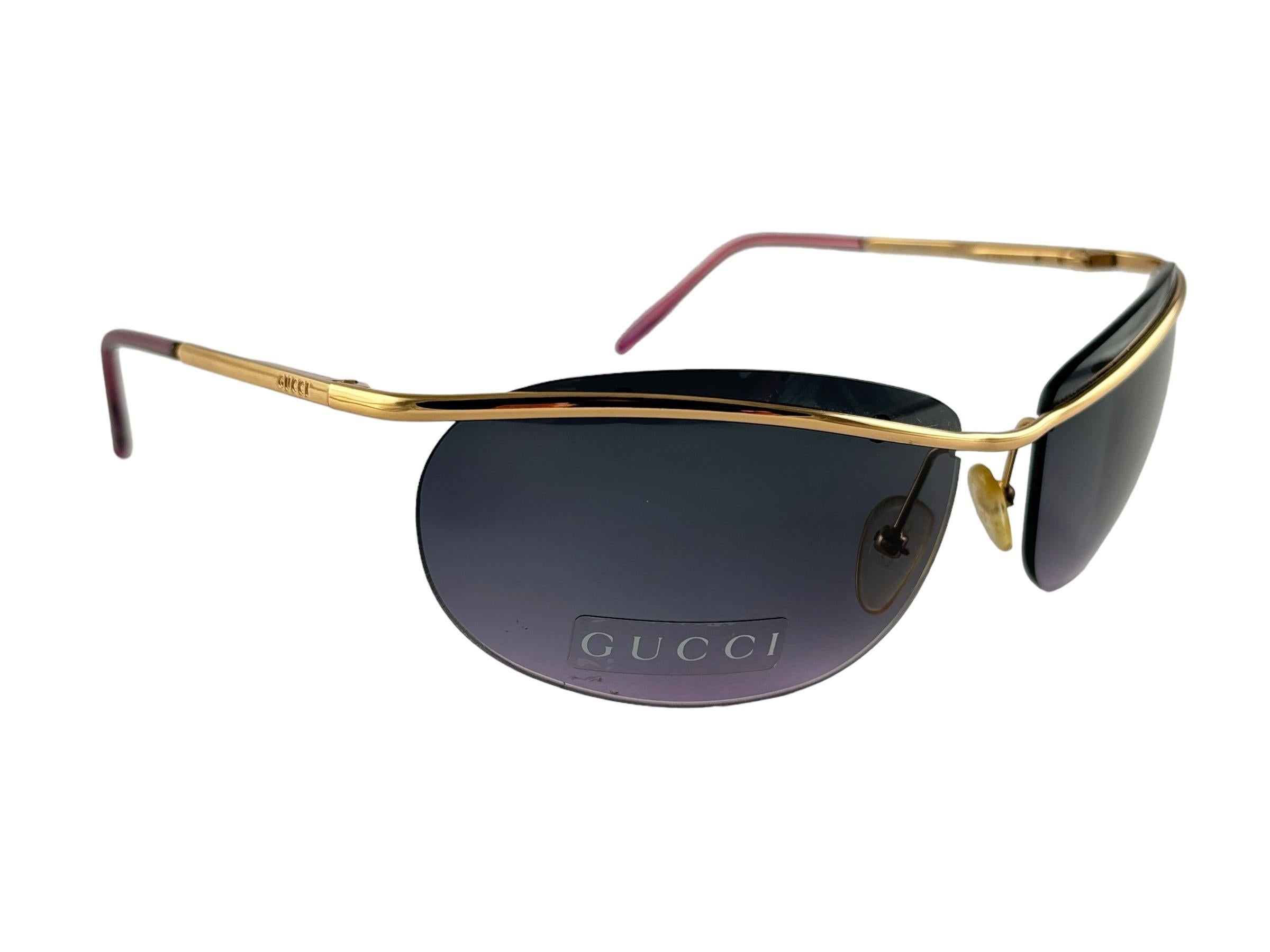 New Vintage Gucci GG2655 Semirimless Sunglasses 1990's Made in Italy Y2K en vente 1