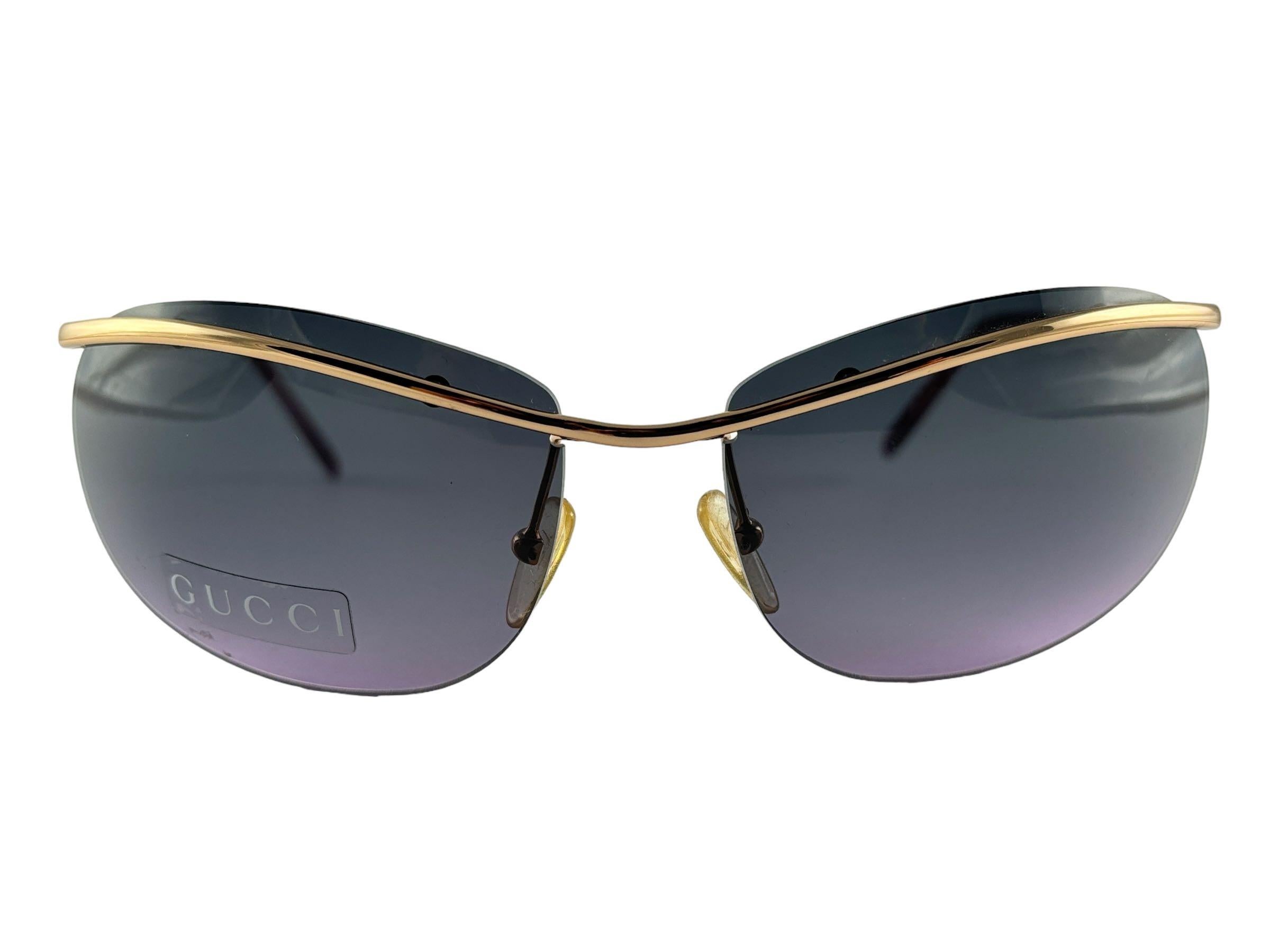 New Vintage Gucci GG2655 Semirimless Sunglasses 1990's Made in Italy Y2K en vente 2