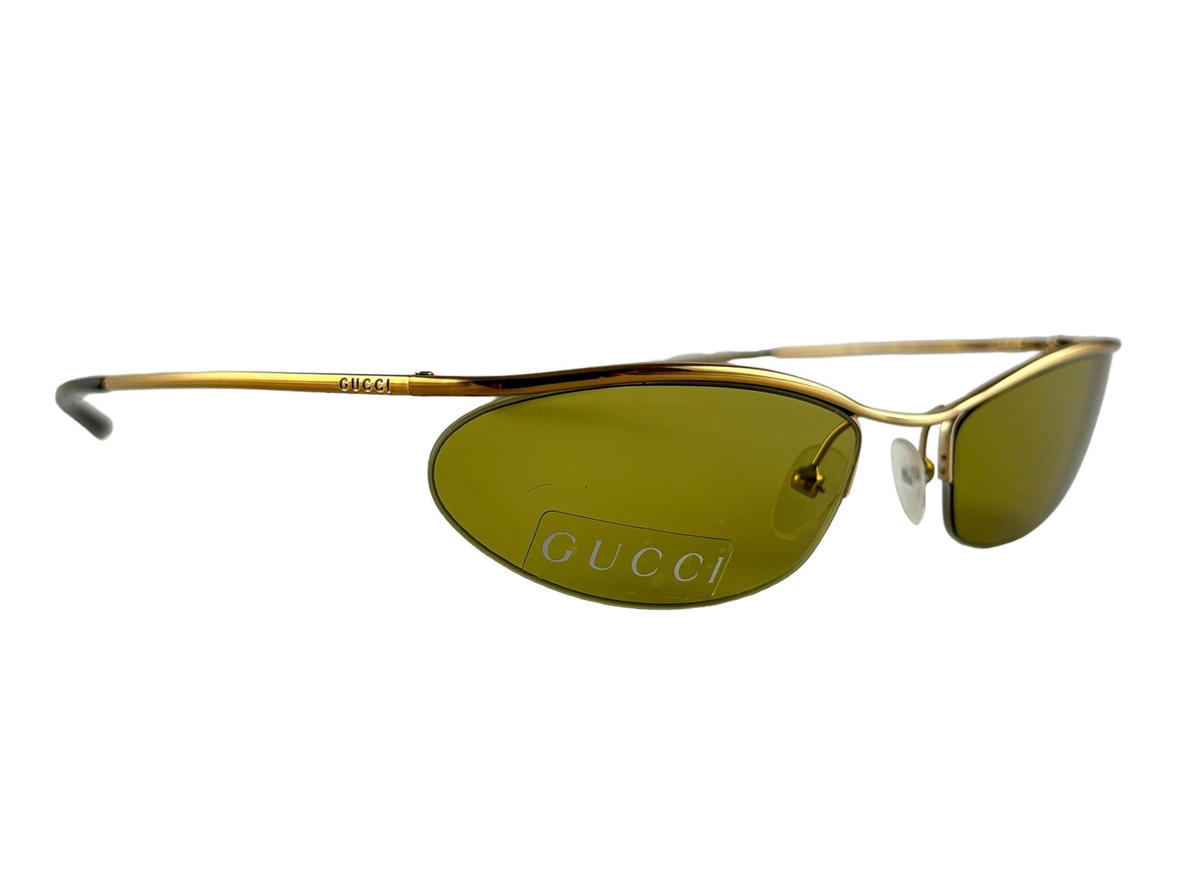 Neu Vintage Gucci GG267 Semirimless Sonnenbrille 1990er Jahre Made in Italy Y2K 3