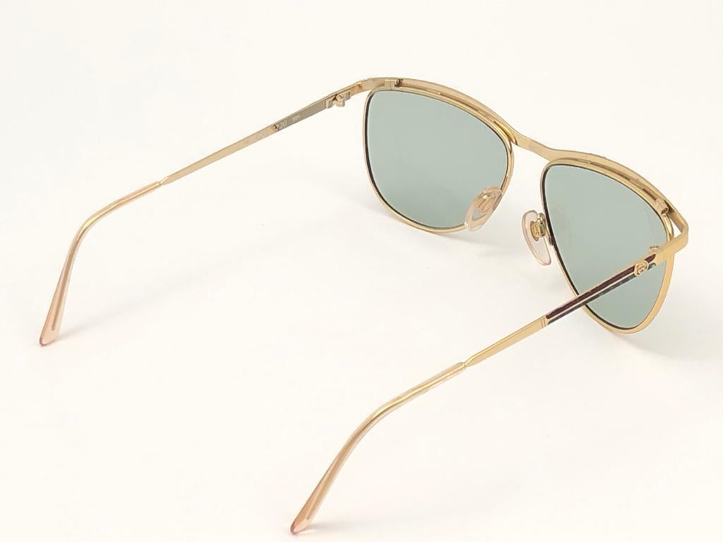 New Vintage Gucci Gold & Marbled Accents Sunglasses 1980's Made in Italy For Sale 3