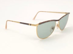 New Vintage Gucci Gold & Marbled Accents Sunglasses 1980's Made in Italy