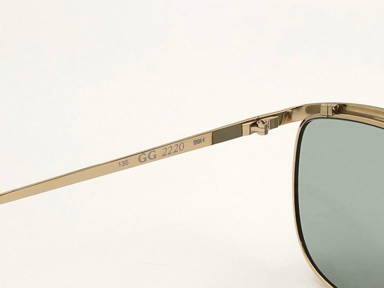 New Vintage Gucci Gold and Marbled Accents Sunglasses 1980's Made in Italy  For Sale at 1stDibs