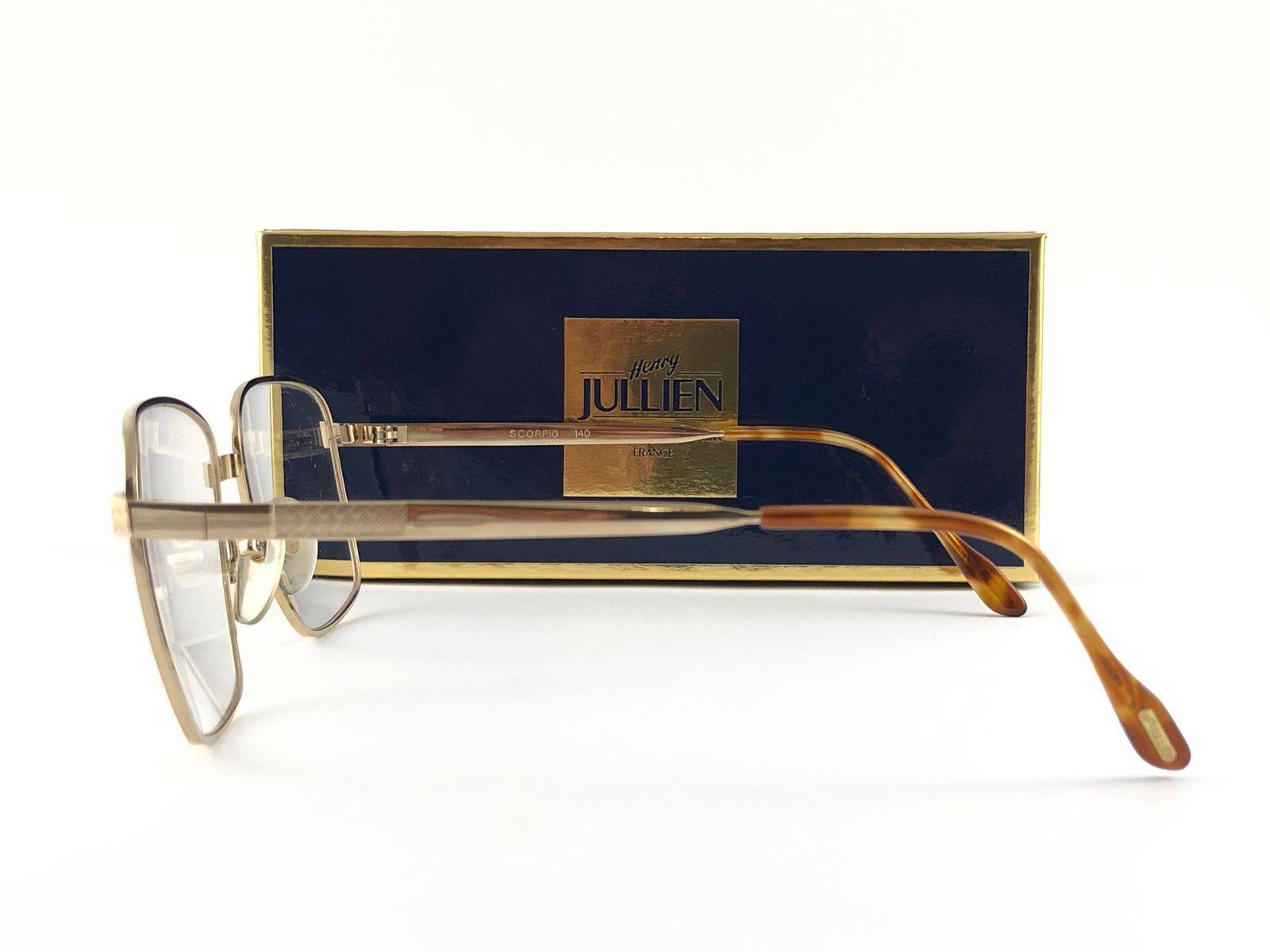 Henry Jullien lunettes de soleil vintage neuves avec monture dorée et inscription RX, France, 1990 en vente 2