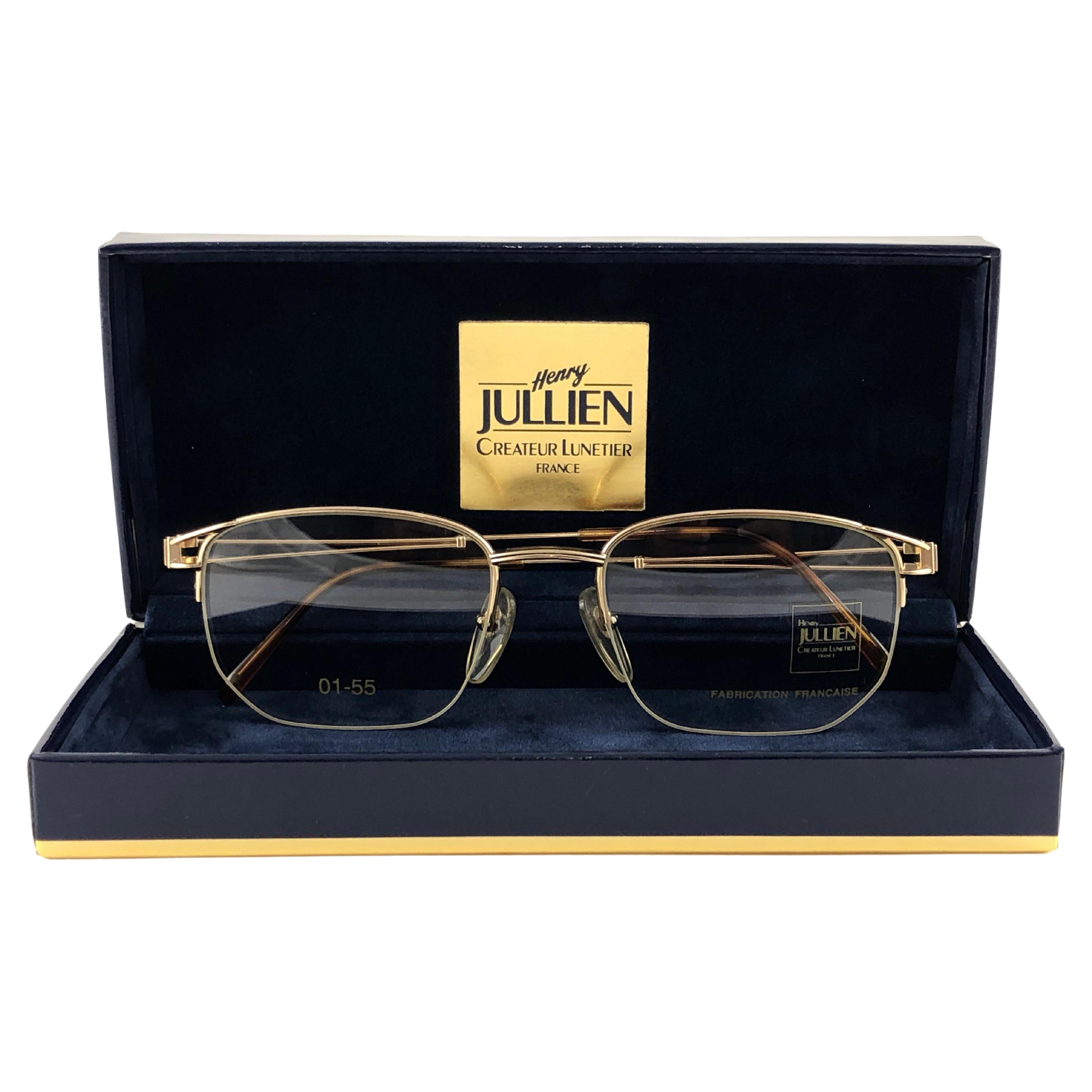 New Vintage Henry Jullien Gold Frame RX Prescription 1990 Sunglasses France  For Sale at 1stDibs