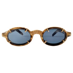 Idc 1016, neu, Vintage  Manila Seilgraue ovale Sonnenbrille 1990er Jahre Frankreich