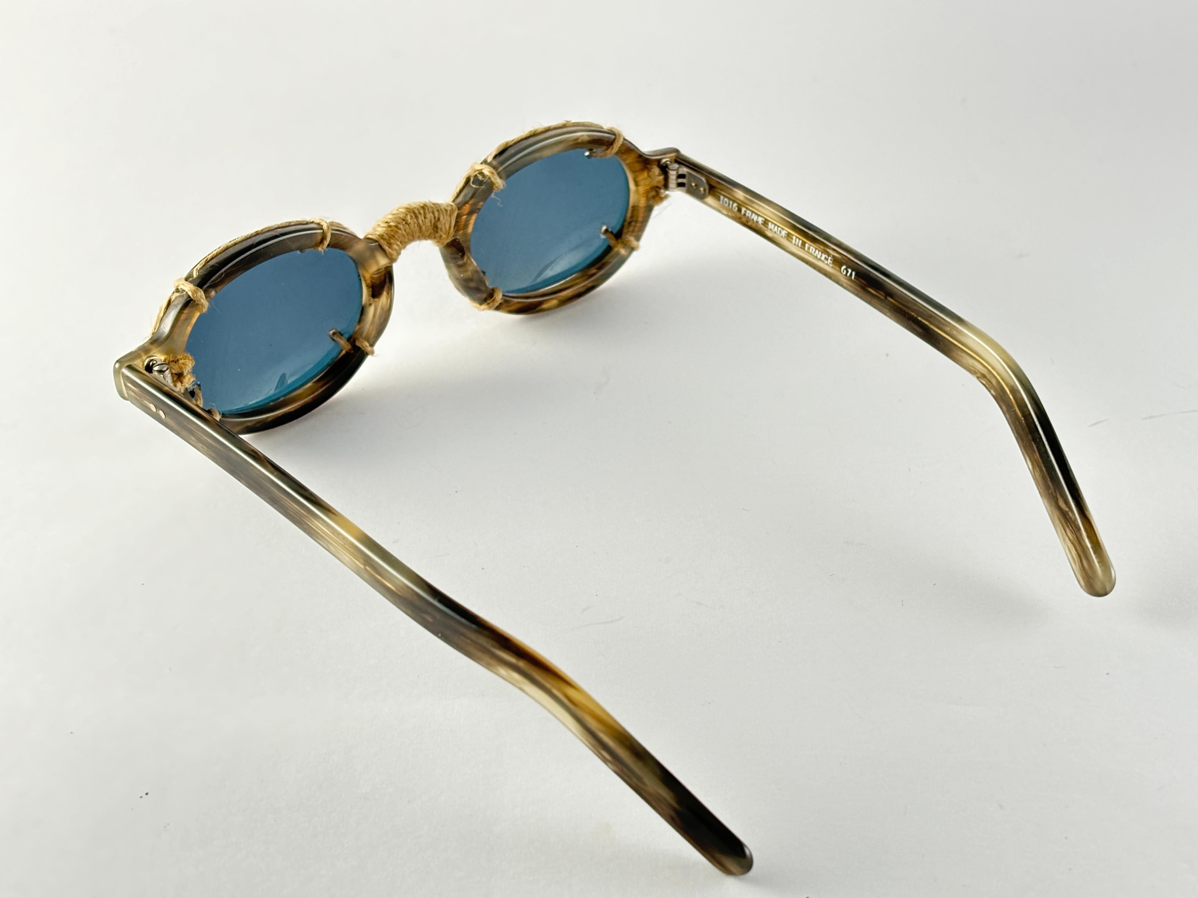 Idc 1016, neu, Vintage  Manila Seilgraue ovale Sonnenbrille 1990er Jahre Frankreich für Damen oder Herren im Angebot