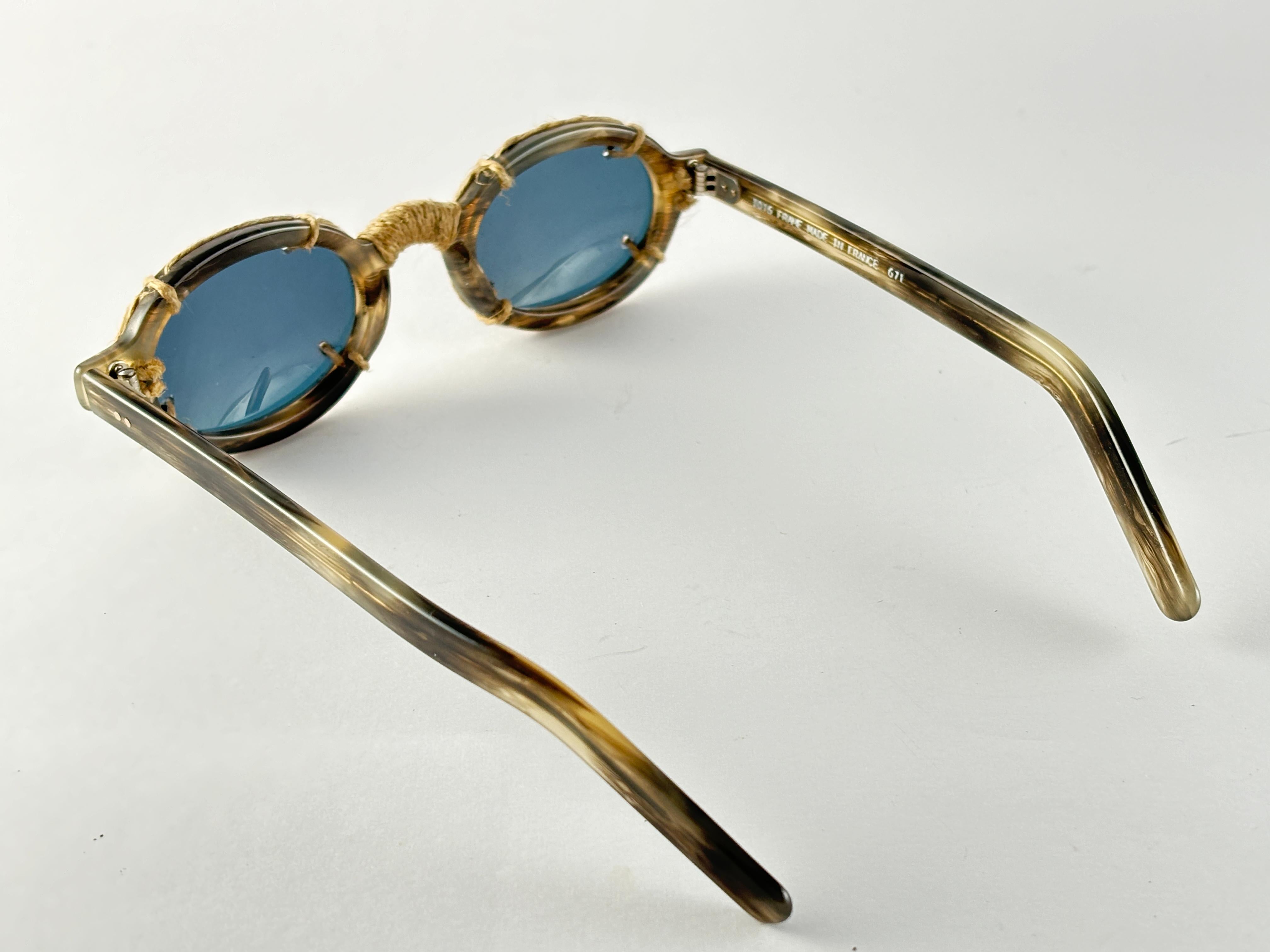 Idc 1016, neu, Vintage  Manila Seilgraue ovale Sonnenbrille 1990er Jahre Frankreich im Angebot 1