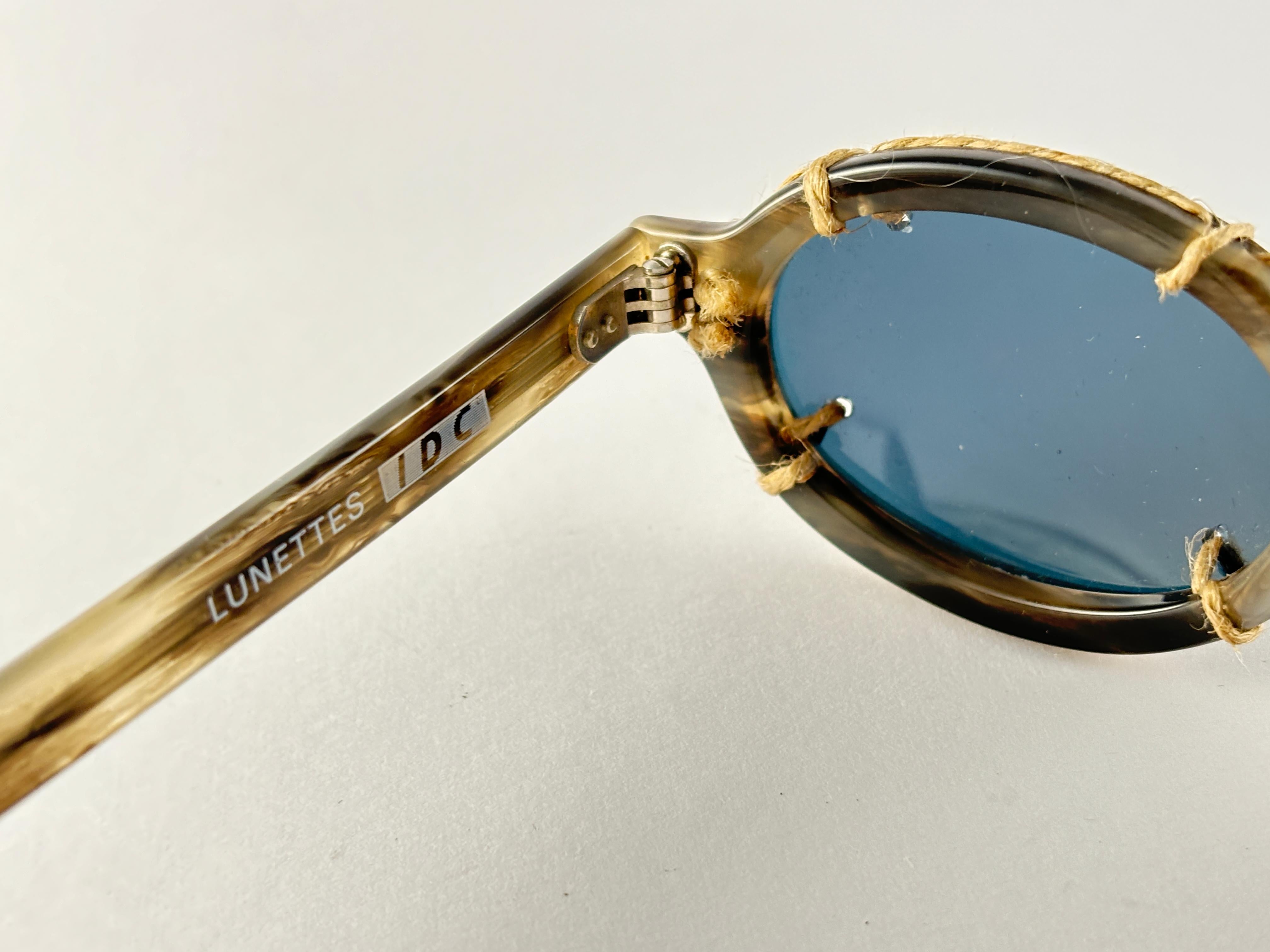 Idc 1016, neu, Vintage  Manila Seilgraue ovale Sonnenbrille 1990er Jahre Frankreich im Angebot 2