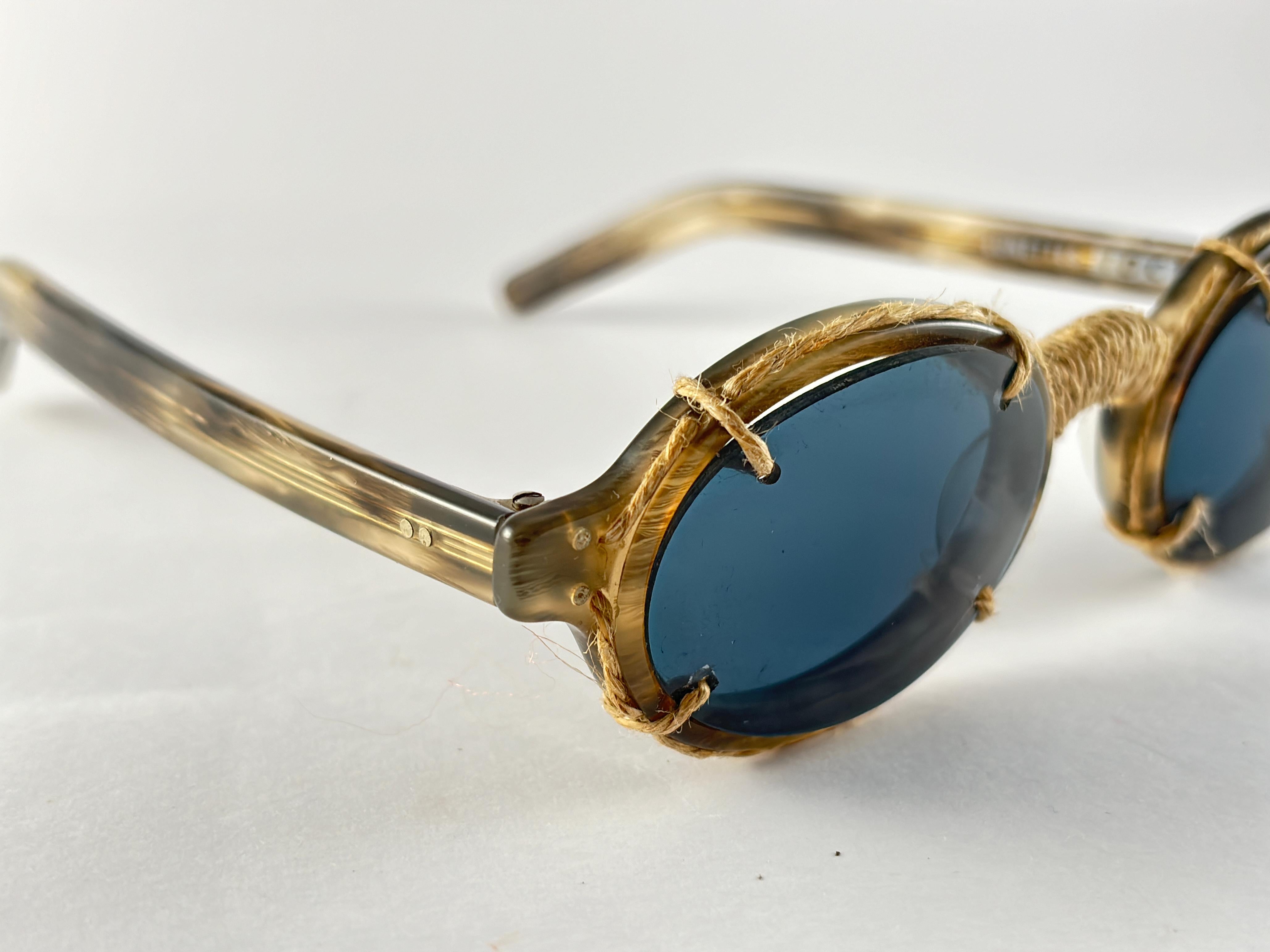 Idc 1016, neu, Vintage  Manila Seilgraue ovale Sonnenbrille 1990er Jahre Frankreich im Angebot 4