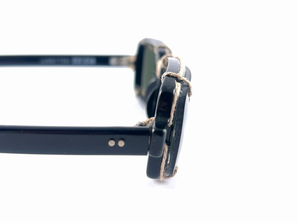 Women's or Men's New Vintage Idc 1017  Manila Rope Black Rectangular Sunglasses 1990'S France For Sale