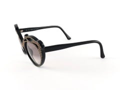 IDC 102 - Lunettes de soleil vintage avec strass et oiseaux, France, années 1990, état neuf