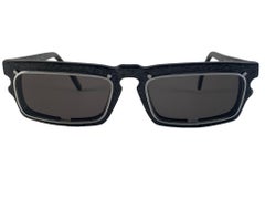 Neu Vintage IDC 767 Grau marmorierte rechteckige Vintage-Sonnenbrille 1980er Jahre Hergestellt in Frankreich