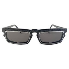 New Vintage IDC 767 Grey Marbled Rectangular Sunglasses 1980's Made in France