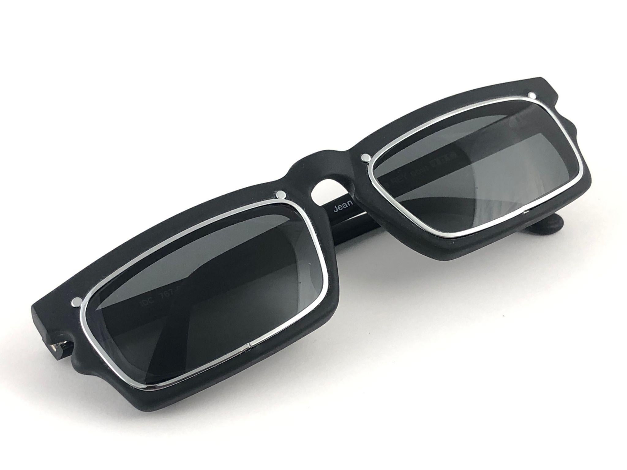 New Vintage IDC 767 Rectangular Grey Lenses Sunglasses 1980's Made in France 6