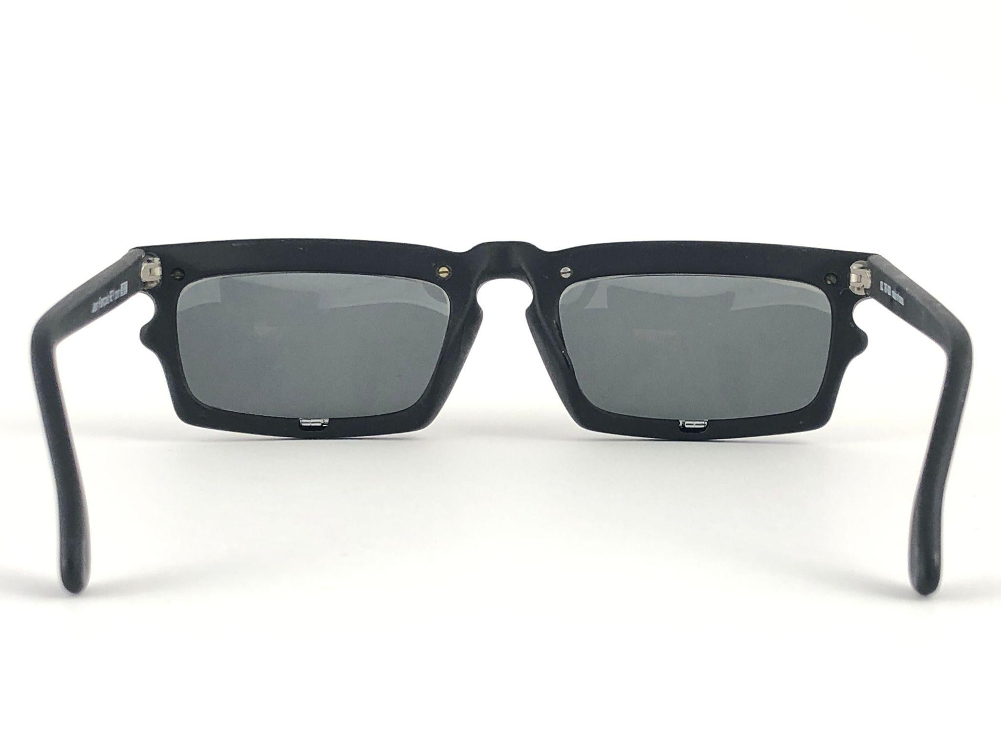 New Vintage IDC 767 Rectangular Grey Lenses Sunglasses 1980's Made in France 4