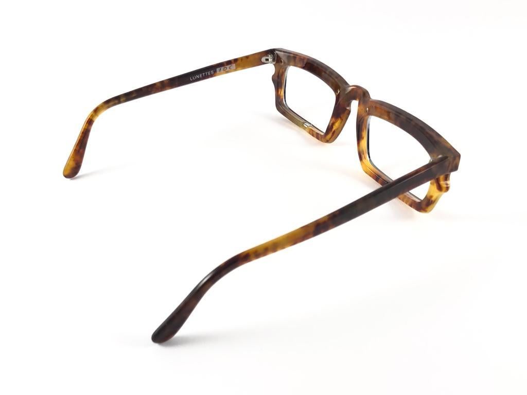 Women's or Men's New Vintage IDC 767 Tortoise Rectangular Sunglasses 1980's Made in France For Sale