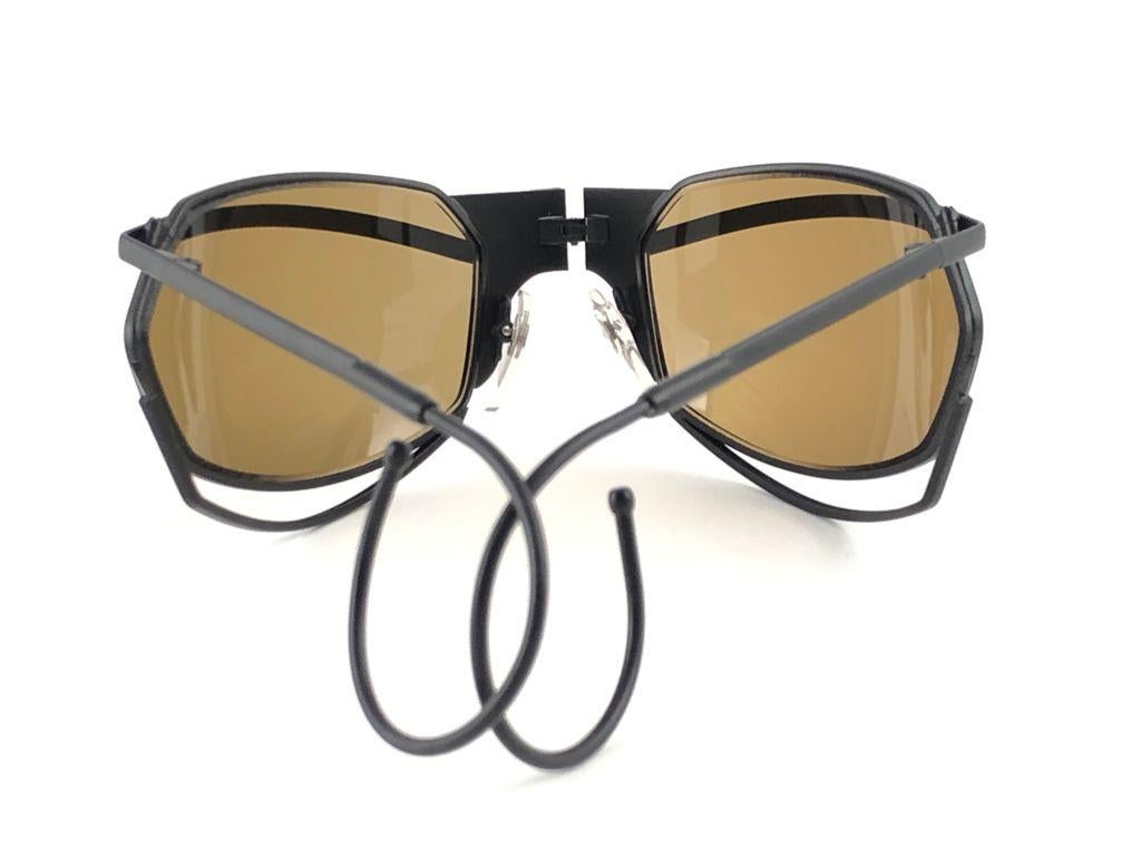 New Vintage IDC G1 Marithe Francois Girbaud Folding Black mate Sunglasses France 3