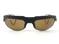 Neu New Vintage IDC G1 Marithe Francois Girbaud klappbare schwarze Sonnenbrille Frankreich