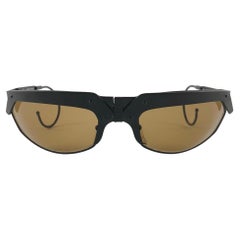 New Vintage IDC G1 Marithe Francois Girbaud Folding Black Sunglasses France