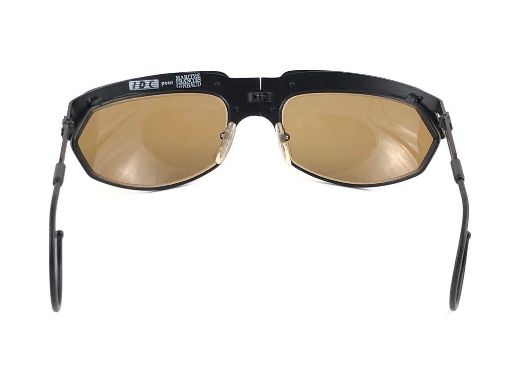 New Vintage IDC G2 Marithe Francois Girbaud Folding Black mate Sunglasses France 4