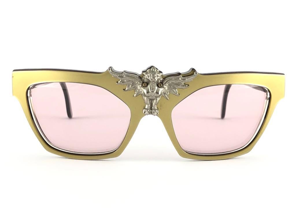 Nuovi occhiali da sole vintage IDC Lunettes 193 Gold Mask anni '80 Francia in vendita 6