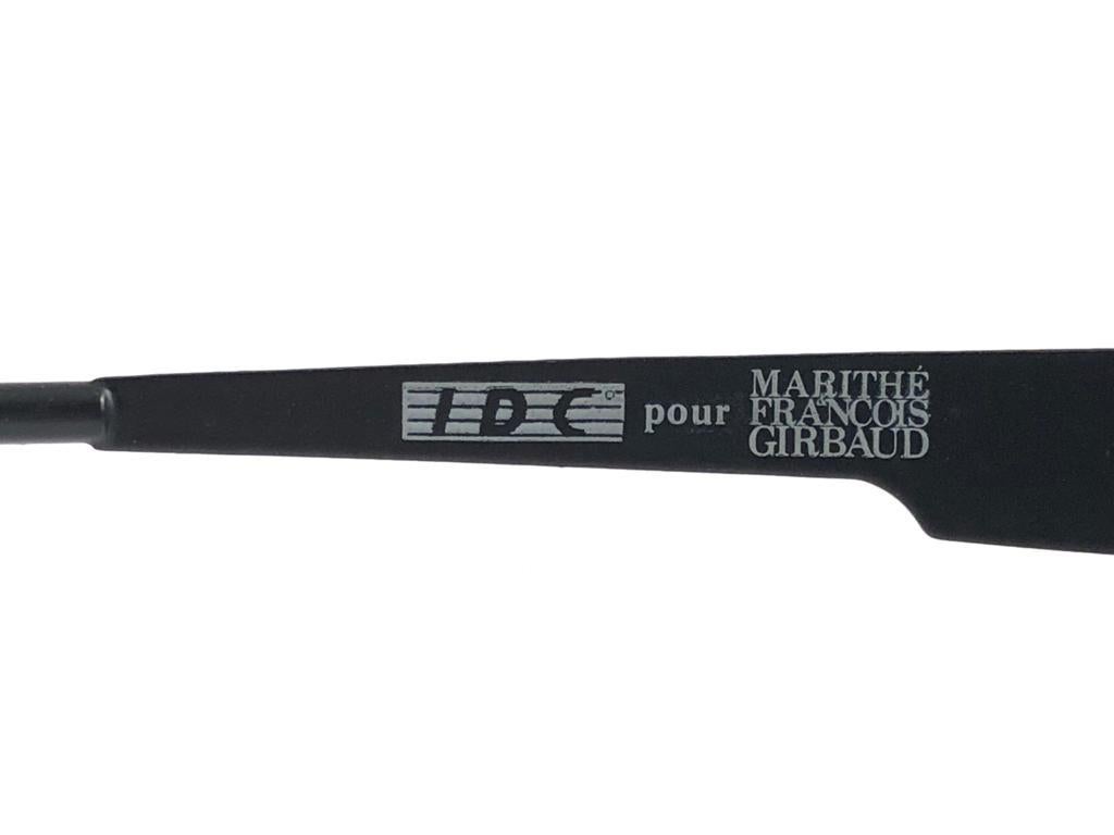 New Vintage IDC Pour Marithe Francois Girbaud Round Black Sunglasses France For Sale 1