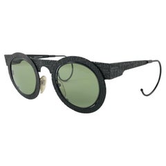 New Vintage IDC Pour Marithe Francois Girbaud Round Black Sunglasses France