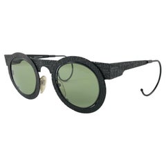 Neu Vintage IDC Pour Marithe Francois Girbaud Runde schwarze Vintage-Sonnenbrille, Frankreich