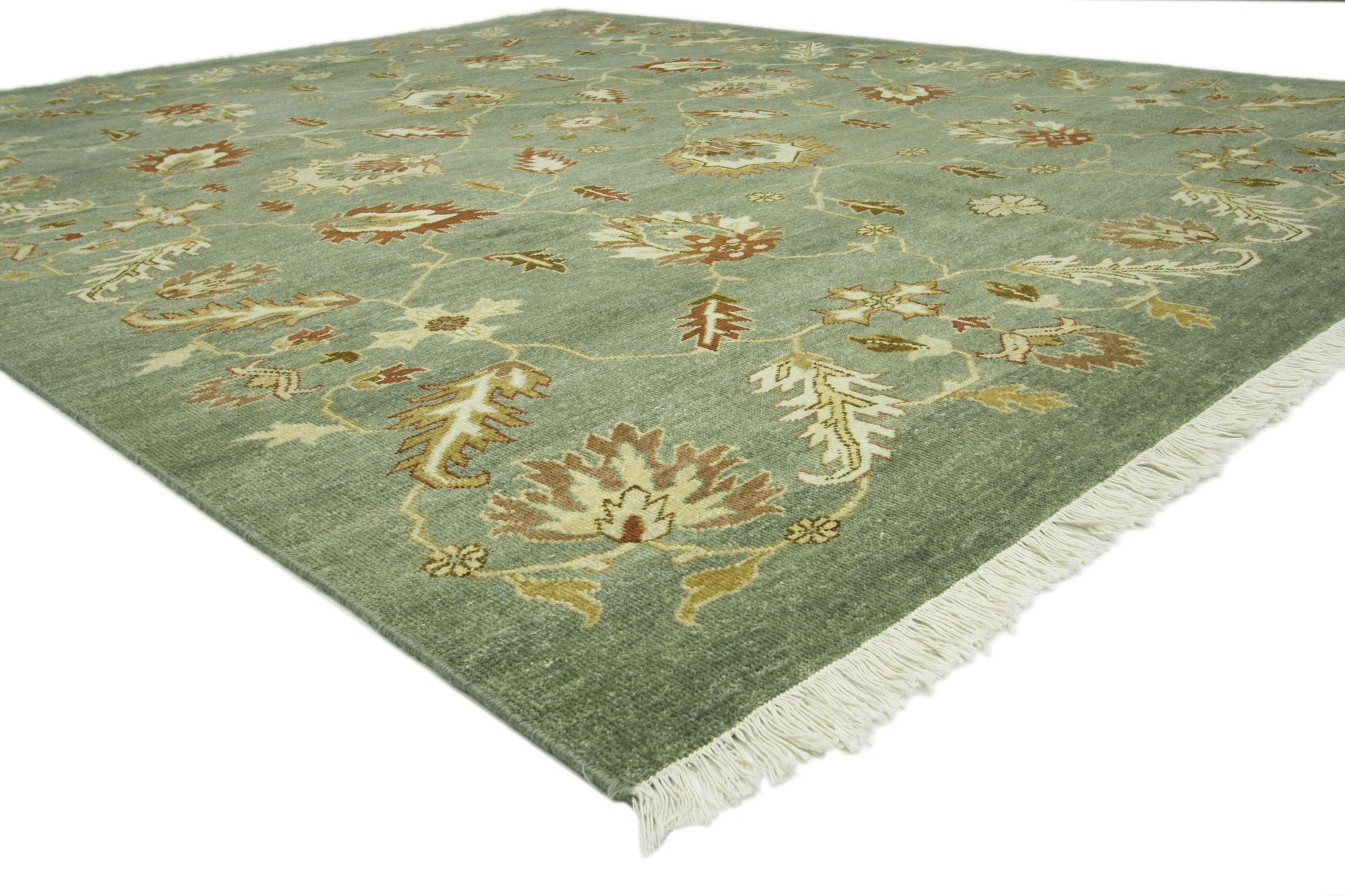 74644 Vintage-Inspired Indian Rug, 07'11 X 10'00. 
Emulating timeless style and understated elegance, this vintage-inspired Indian rug is a captivating vision of woven beauty. The classic botanical design and earthy colorway woven into this piece