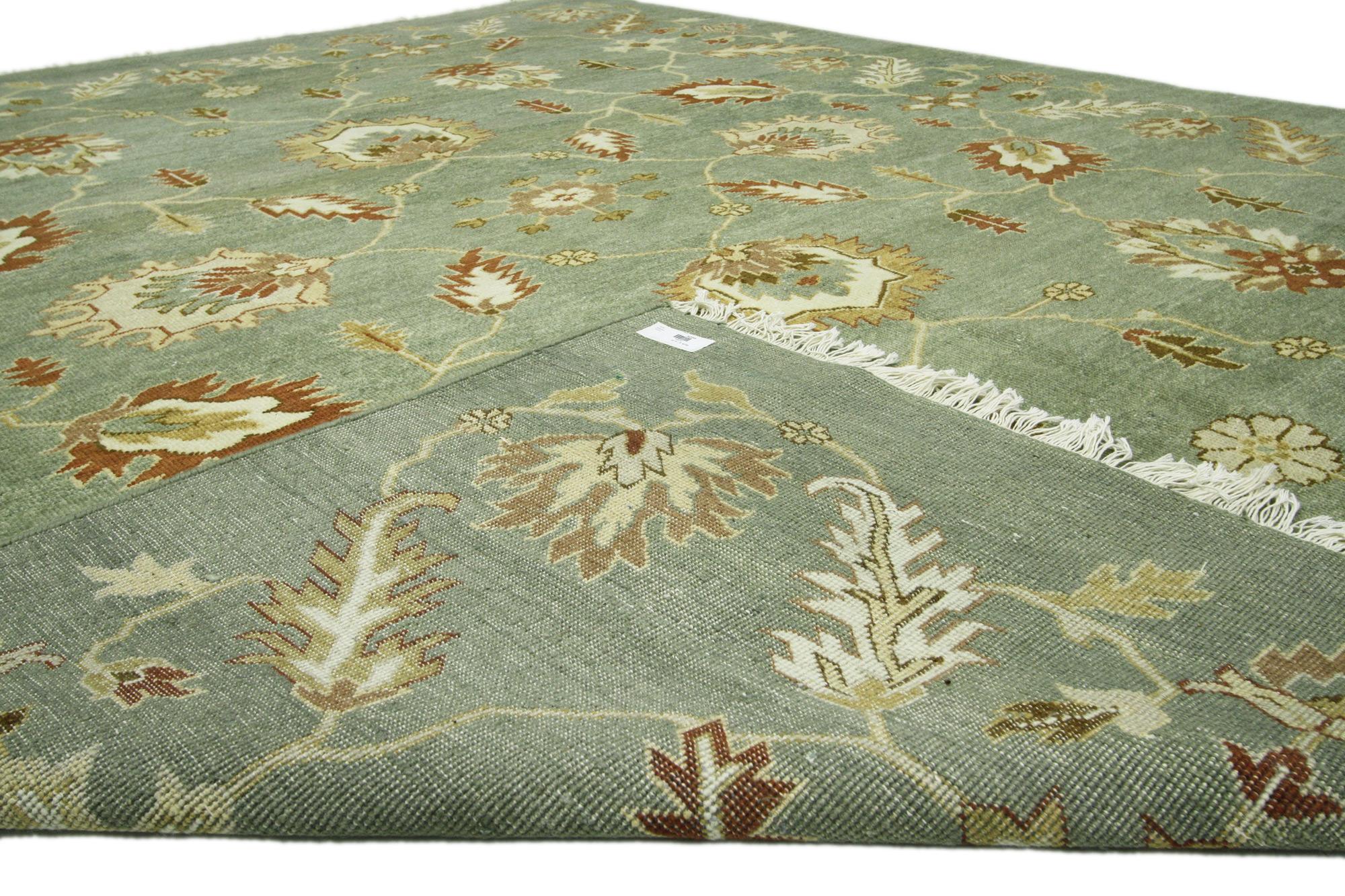 Contemporary New Vintage-Inspired Indian Rug, Effortlessly Chic and Versatile For Sale