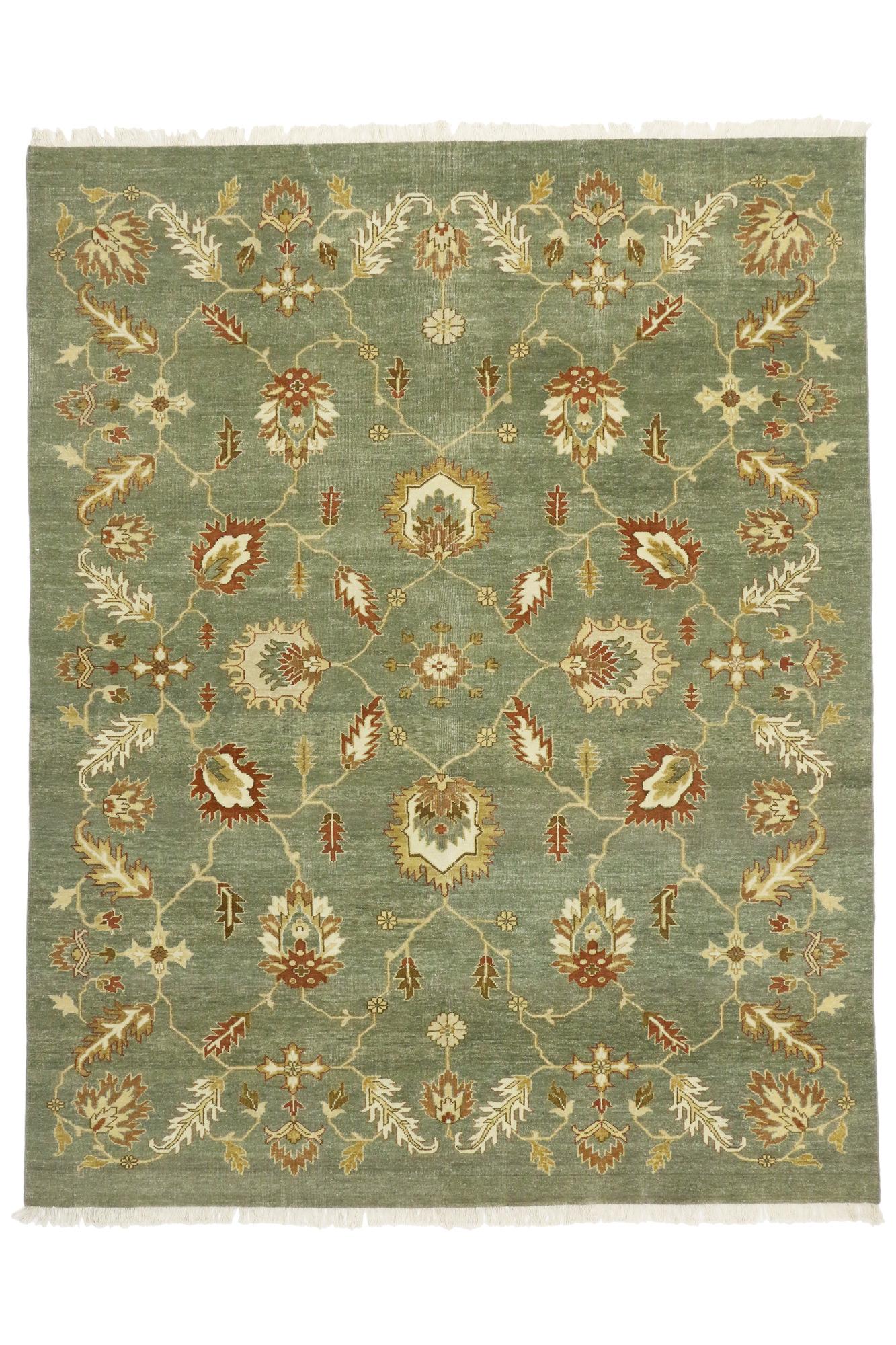 Wool New Vintage-Inspired Indian Rug, Effortlessly Chic and Versatile For Sale
