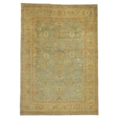 New Vintage-Inspired Oushak Rug with Earth-Tone Colors