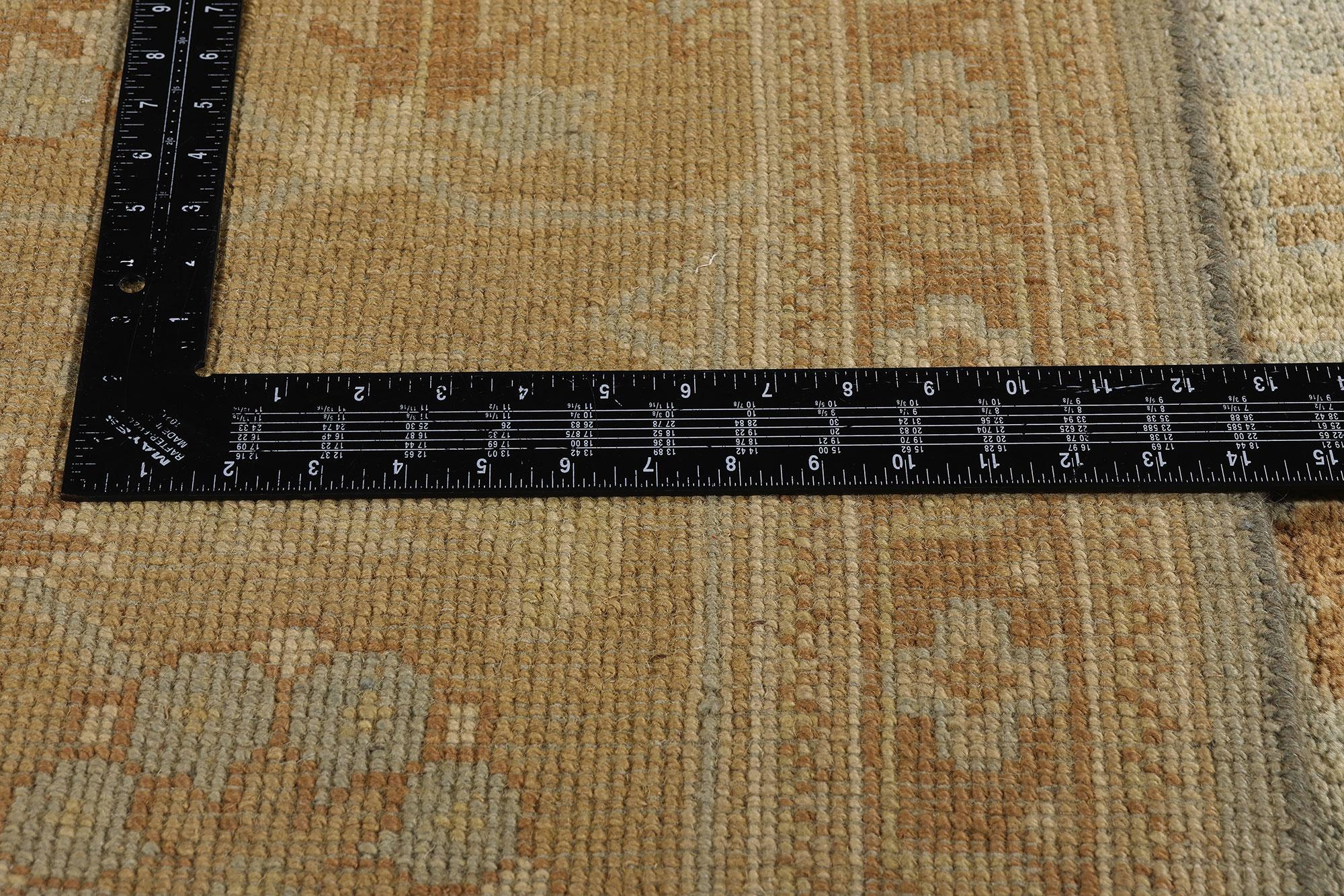 New Modern Oushak Rug with Traditional Style and Soft Earth-Tone Colors For Sale 3