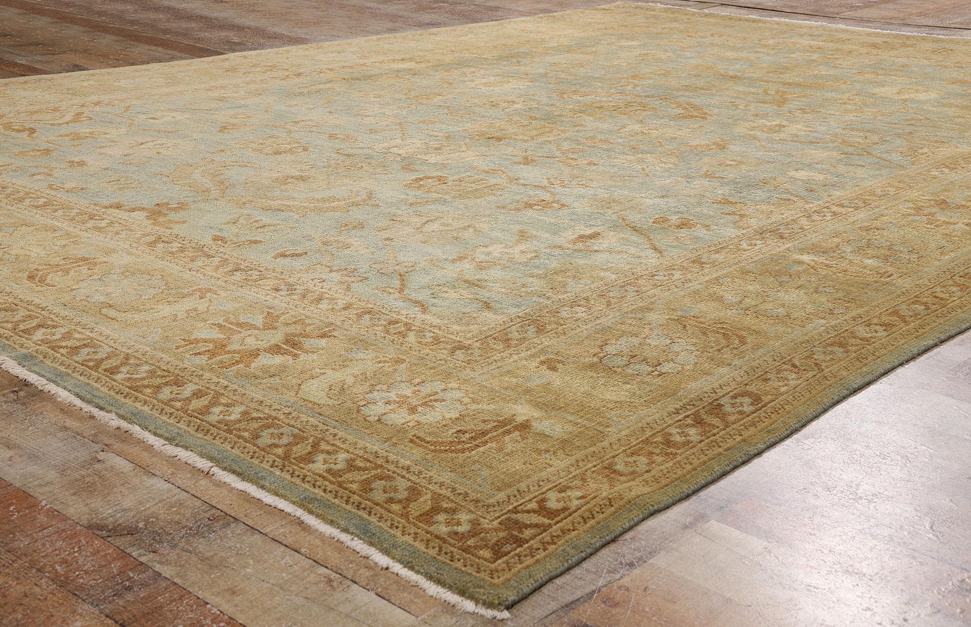 New Modern Oushak Rug with Traditional Style and Soft Earth-Tone Colors For Sale 5