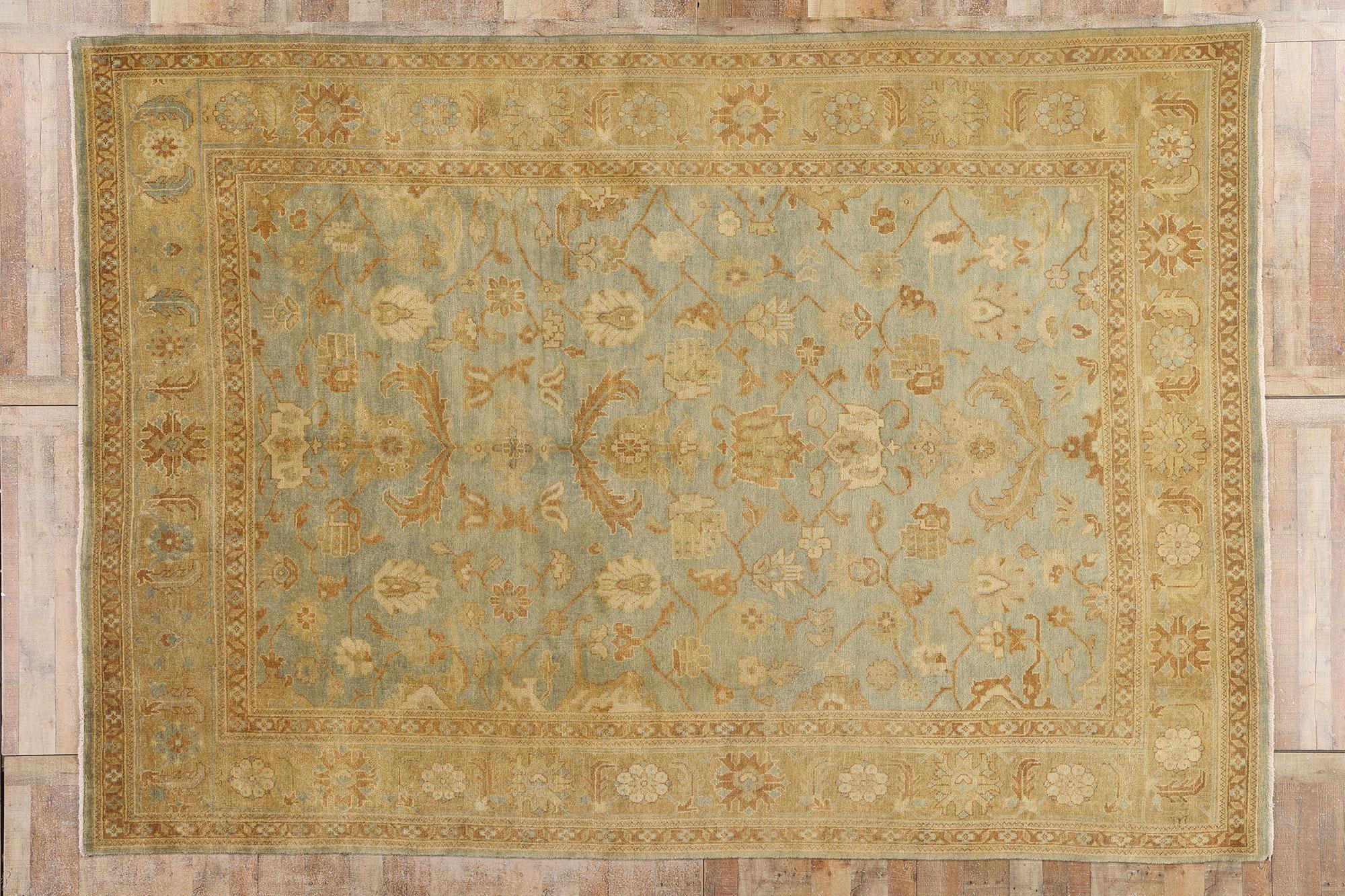 New Modern Oushak Rug with Traditional Style and Soft Earth-Tone Colors For Sale 9