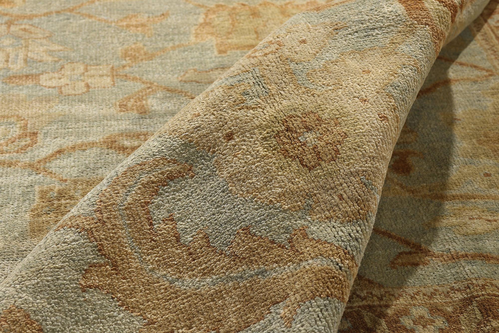 New Modern Oushak Rug with Traditional Style and Soft Earth-Tone Colors For Sale 2