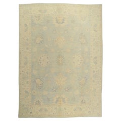 New Vintage-Inspired Oushak Rug with Light and Airy Color Palette